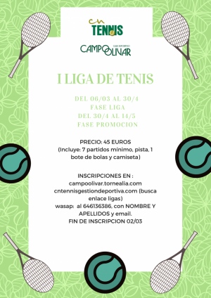 I Liga CN Tenis Campoolivar - Liga todos contra todos