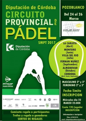 Circuito Provincial de Pádel Diputación de Córdoba. 1ª Prueba en Pozoblanco