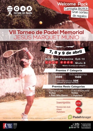 VII Torneo de Pádel Memorial Jesús Marquet Muñío VII Torneo de Pádel Memorial Jesús Marquet Muñío