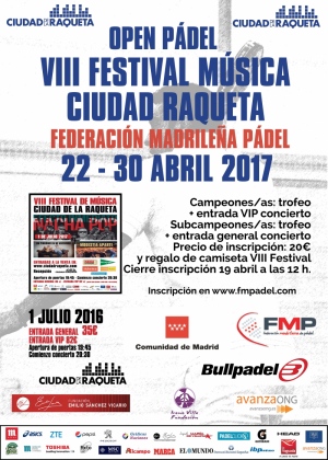 Open Pádel VIII Festival Música Ciudad Raqueta