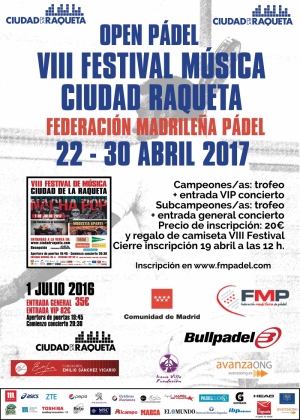 Open Pádel VIII Festival Música Ciudad Raqueta Open Pádel VIII Festival Música Ciudad Raqueta