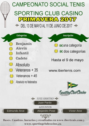 Campeonato Social Tenis Primavera 2017