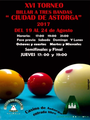 XVI Torneo Billar a Tres Bandas Ciudad de Astorga