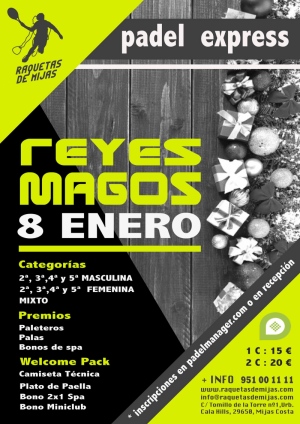 Torneo Express de Pádel Reyes Magos Raquetas de Mijas