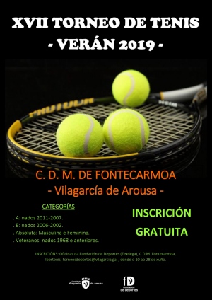 XVII Torneo de tenis verán 2019 - Categoria A ( 2011 a 2007 )