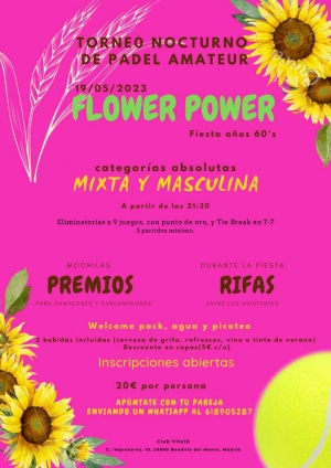 Torneo Nocturno de Padel Flower Power - Masculino Alta y Mixta